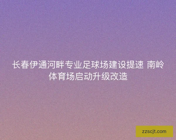 长春伊通河畔专业足球场建设提速 南岭体育场启动升级改造